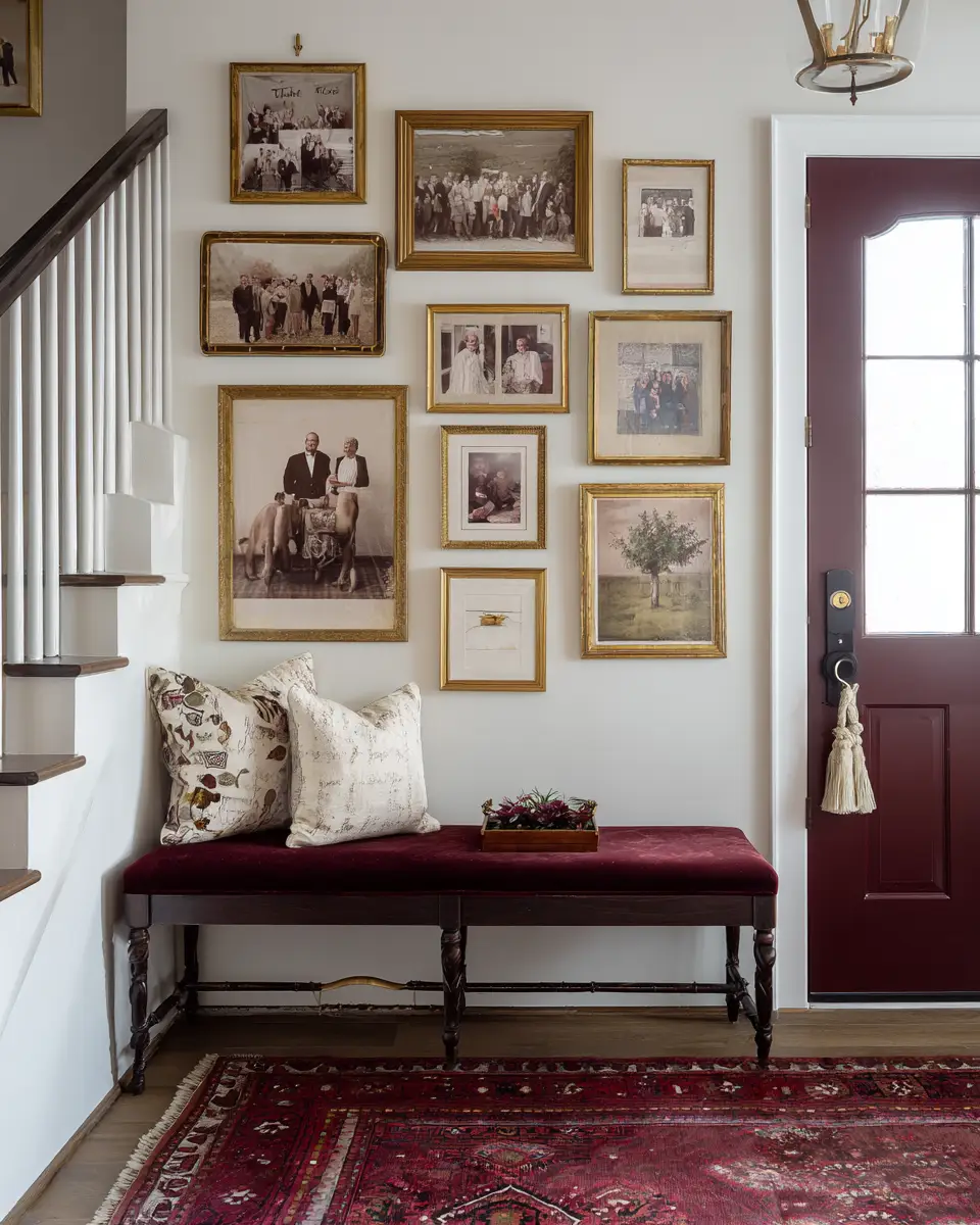 Burgundy Farmhouse Entryway Decor Ideas