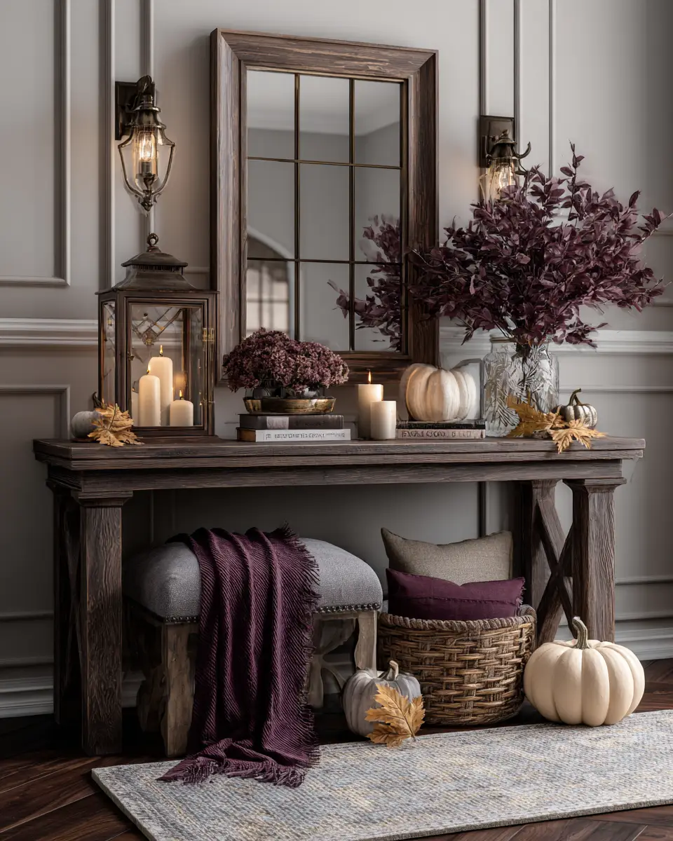 Burgundy Farmhouse Entryway Decor Ideas