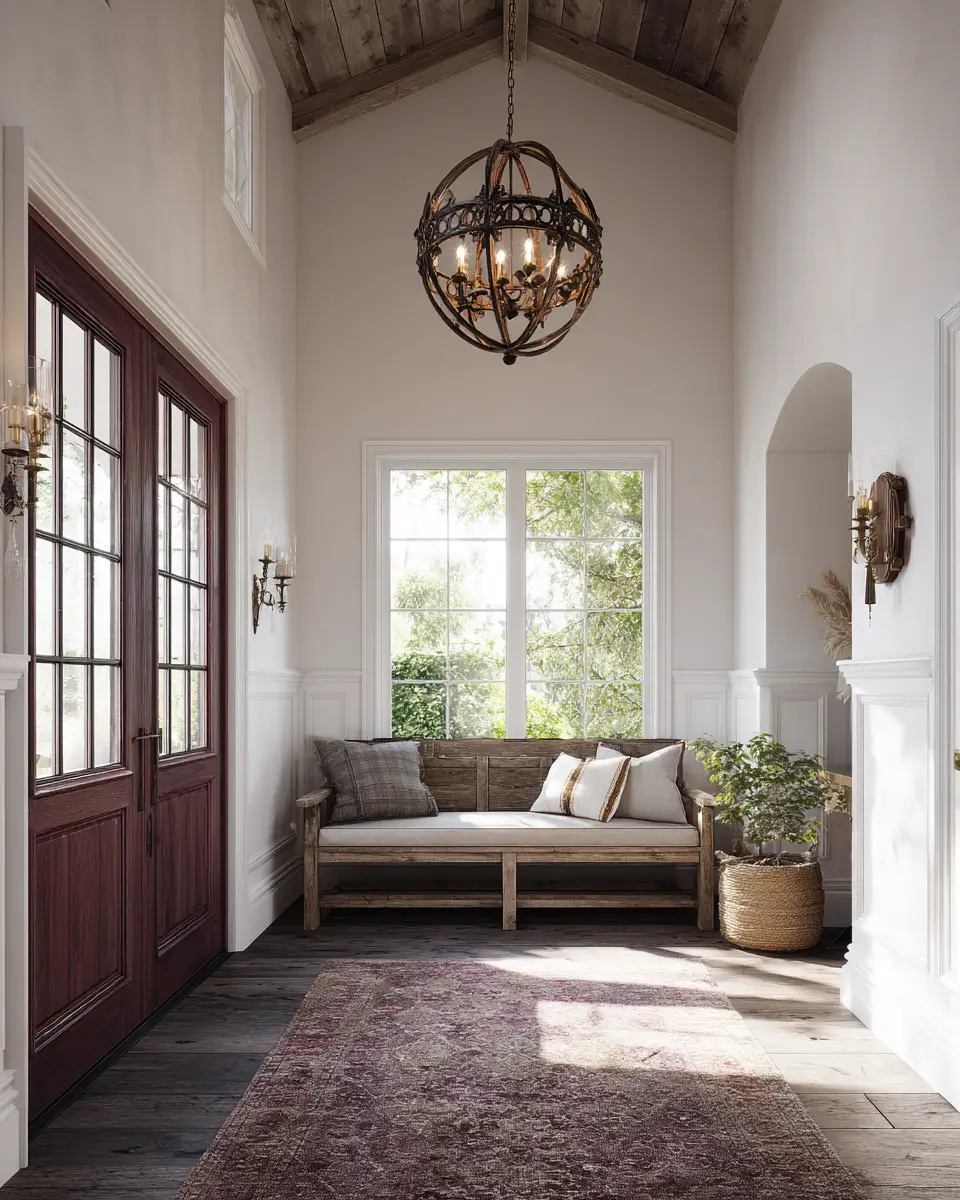 Burgundy Farmhouse Entryway Decor Ideas