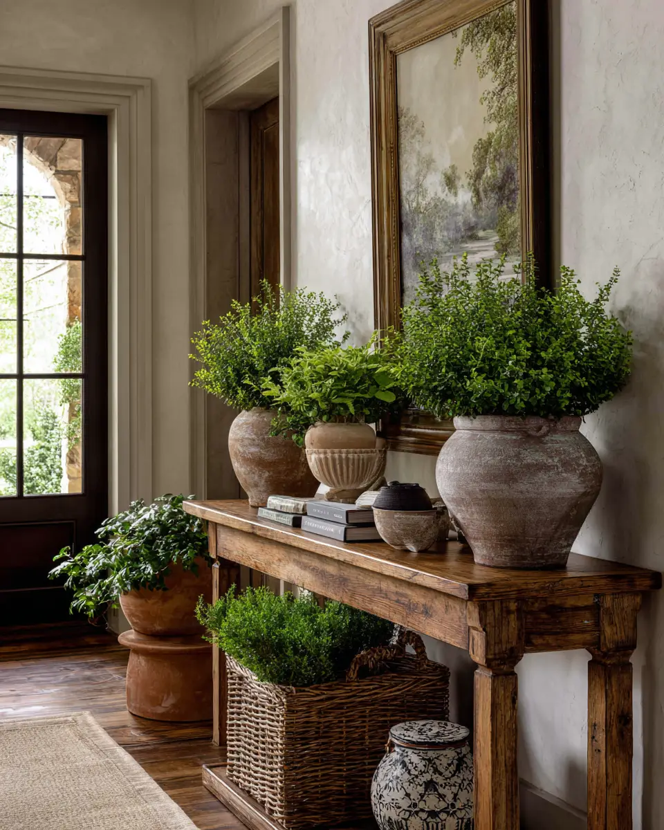 Burgundy Farmhouse Entryway Decor Ideas