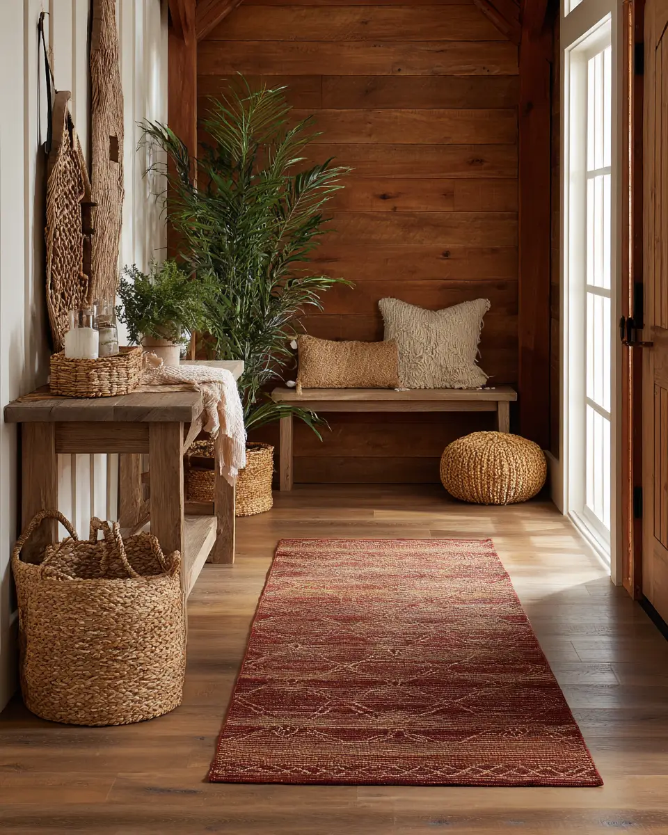 Burgundy Farmhouse Entryway Decor Ideas