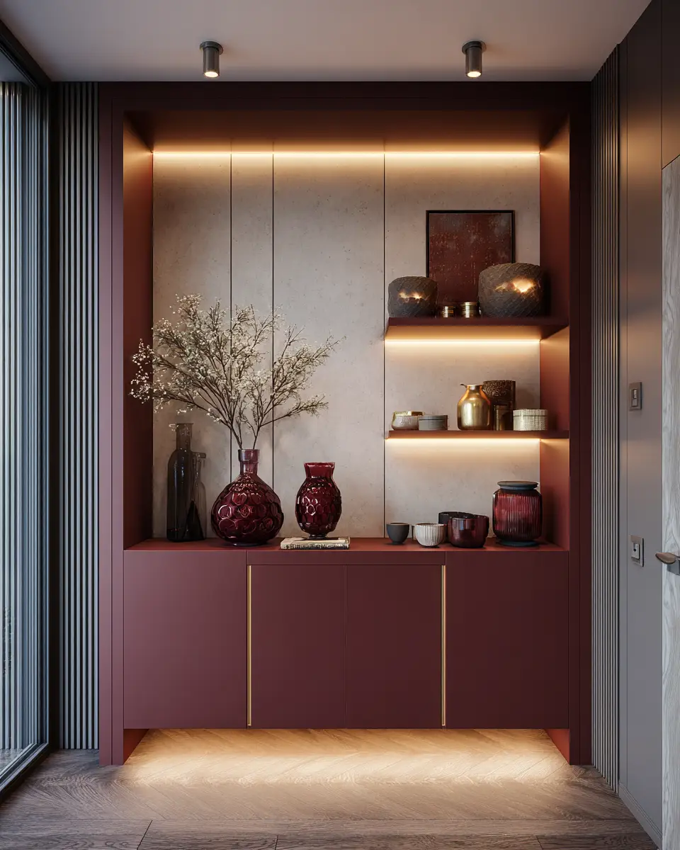 Burgundy Farmhouse Entryway Decor Ideas