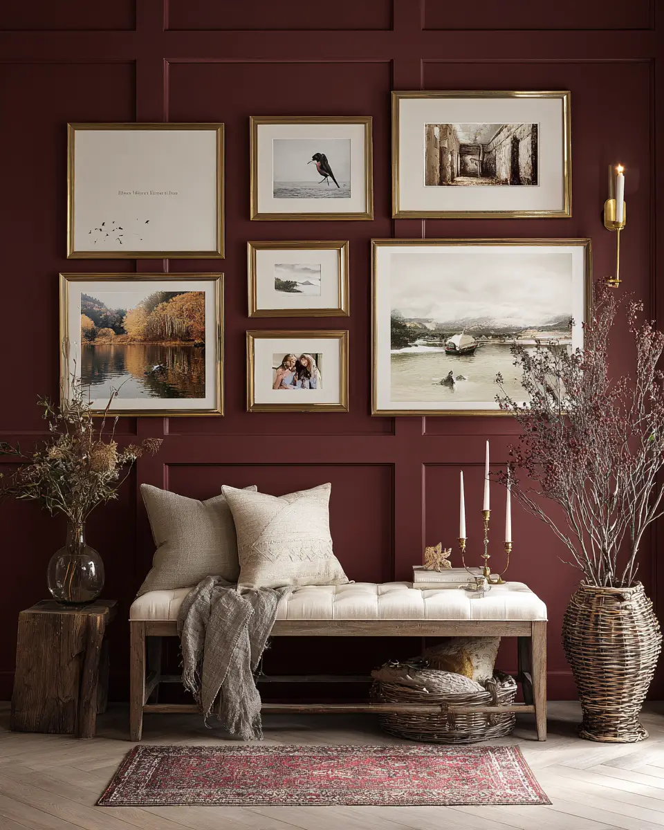 Burgundy Farmhouse Entryway Decor Ideas
