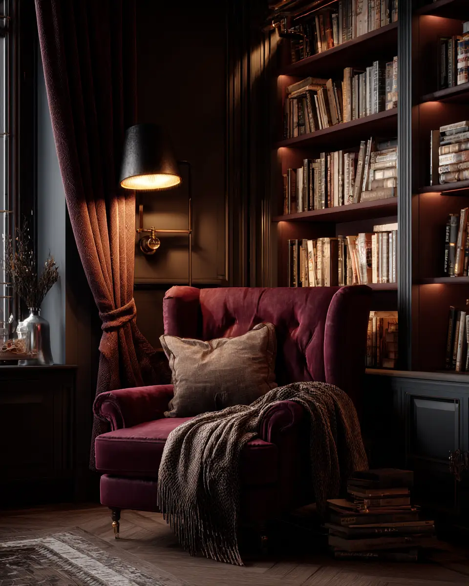 Burgundy Home Office Decor Ideas