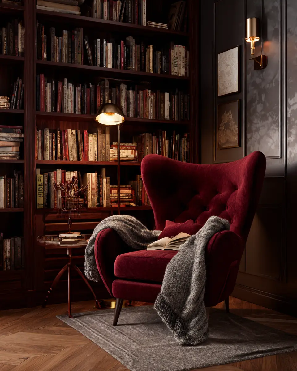 Burgundy Home Office Decor Ideas