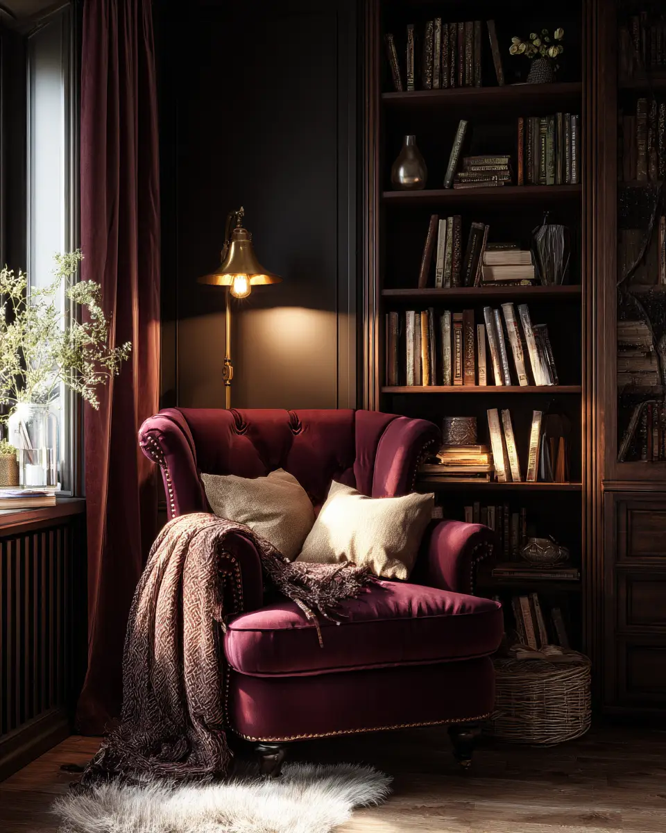 Burgundy Home Office Decor Ideas