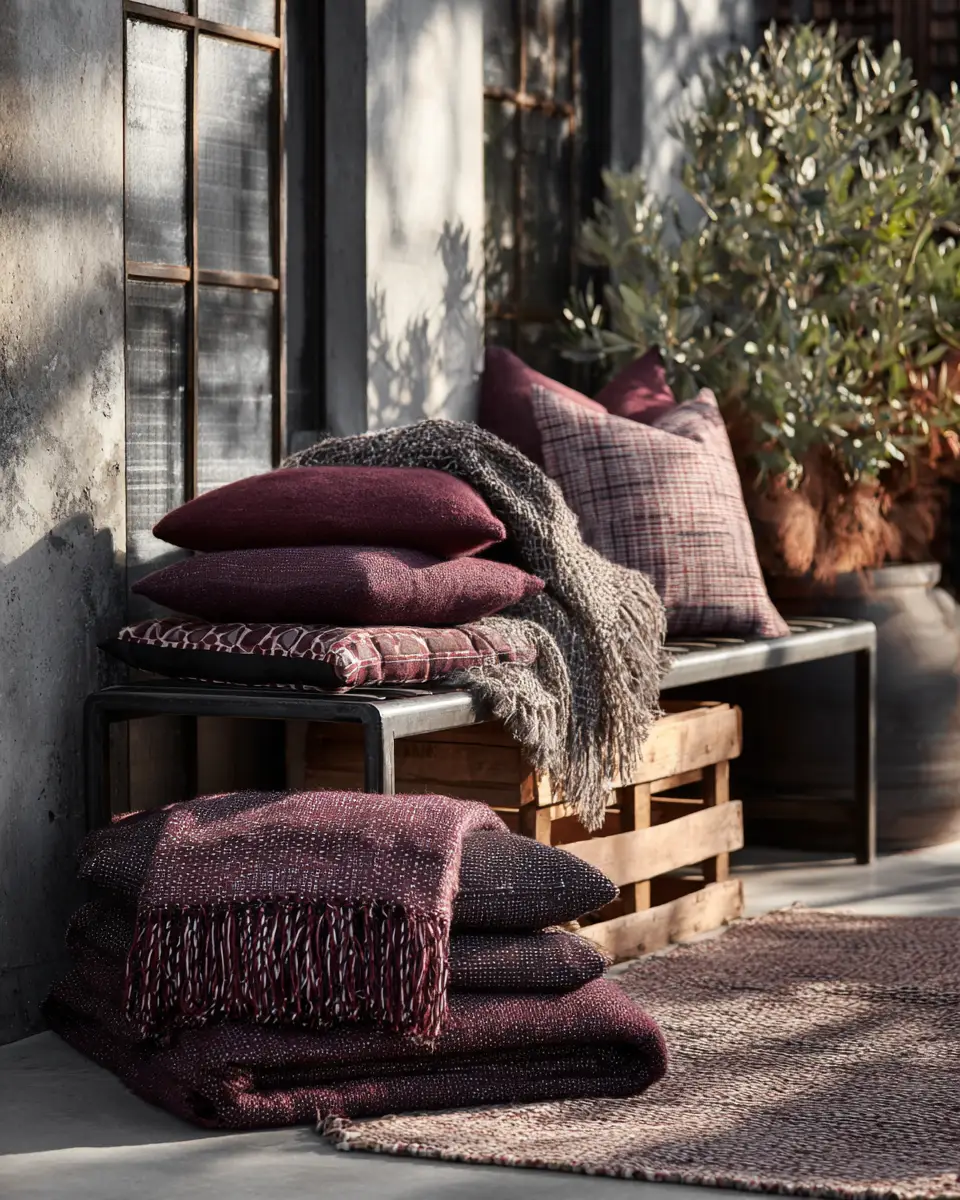 Burgundy Industrial Patio Decor Ideas - Featured