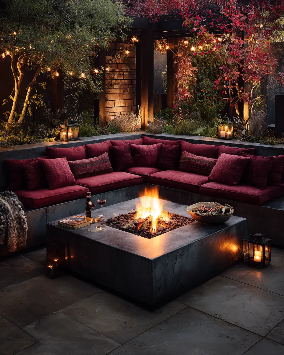 Burgundy Industrial Patio Decor Ideas