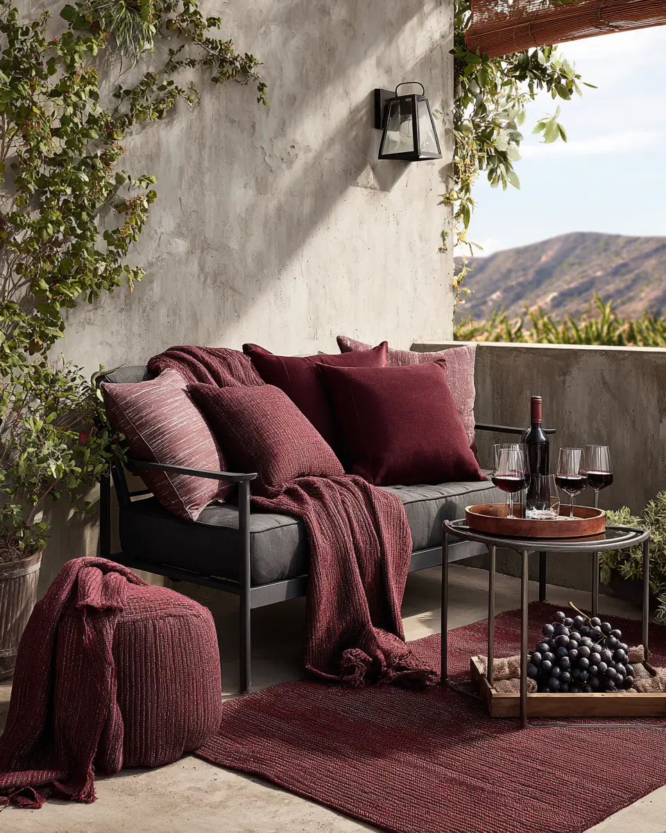 Burgundy Industrial Patio Decor Ideas
