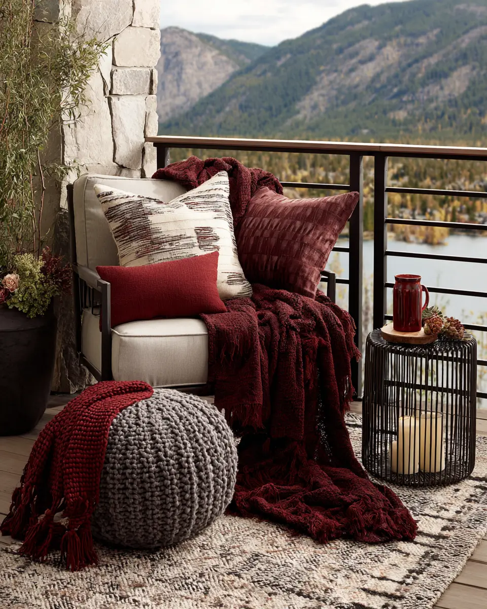 Burgundy Industrial Patio Decor Ideas