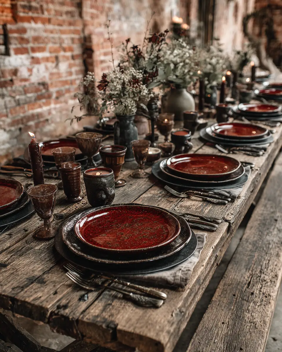 Burgundy Industrial Patio Decor Ideas