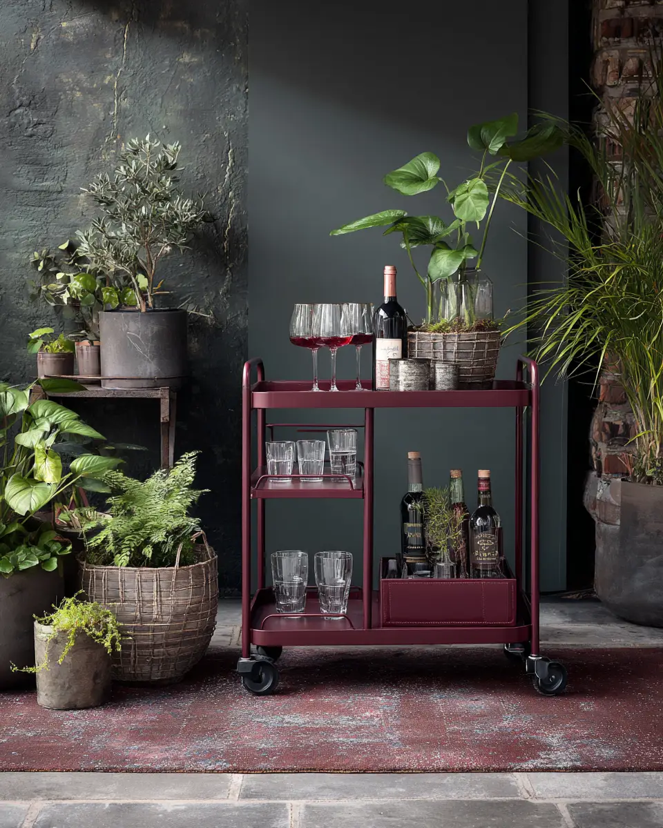 Burgundy Industrial Patio Decor Ideas