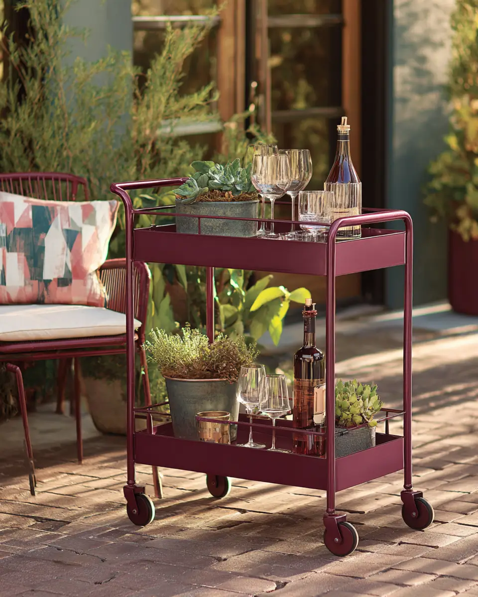 Burgundy Industrial Patio Decor Ideas