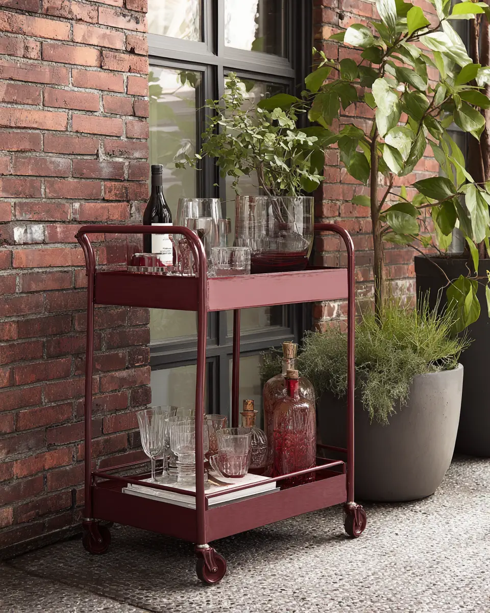 Burgundy Industrial Patio Decor Ideas