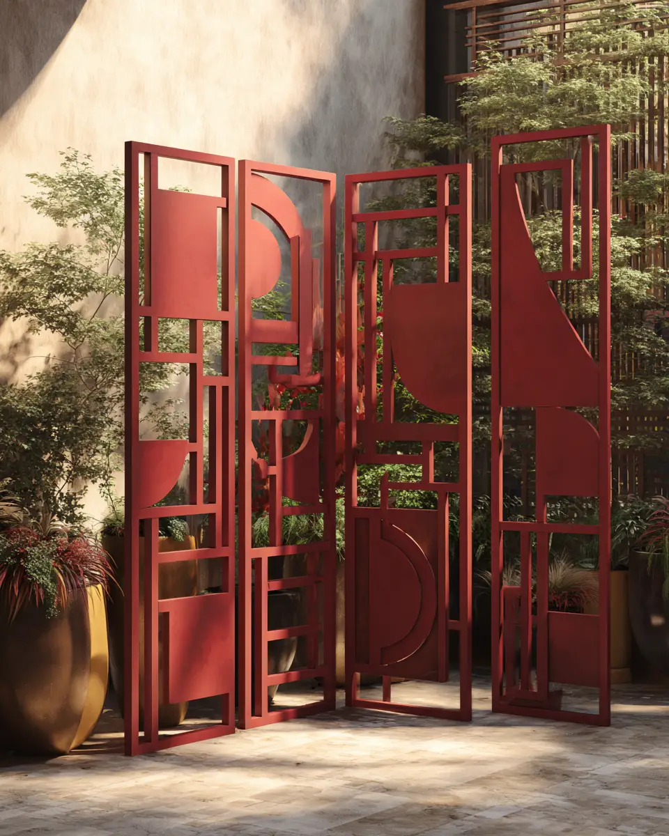 Burgundy Industrial Patio Decor Ideas