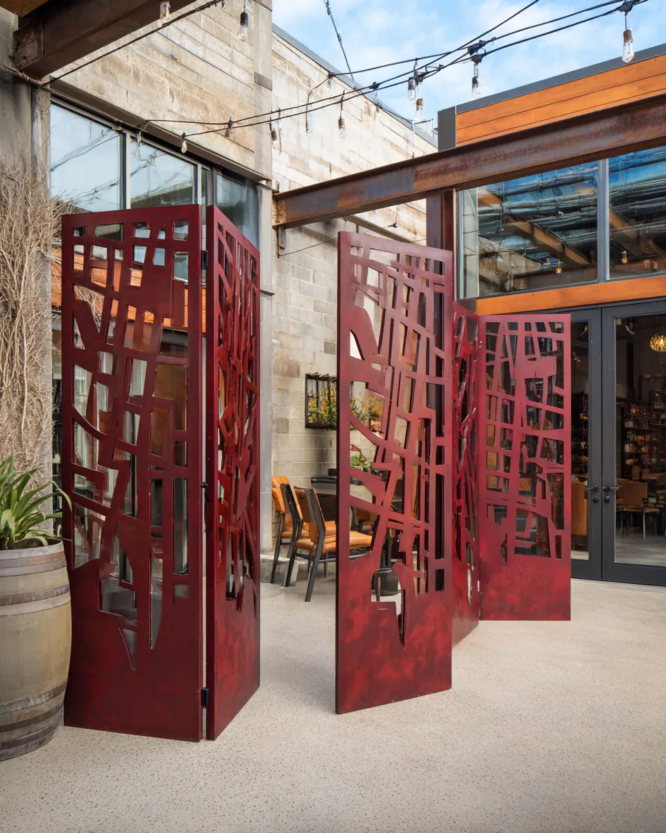 Burgundy Industrial Patio Decor Ideas