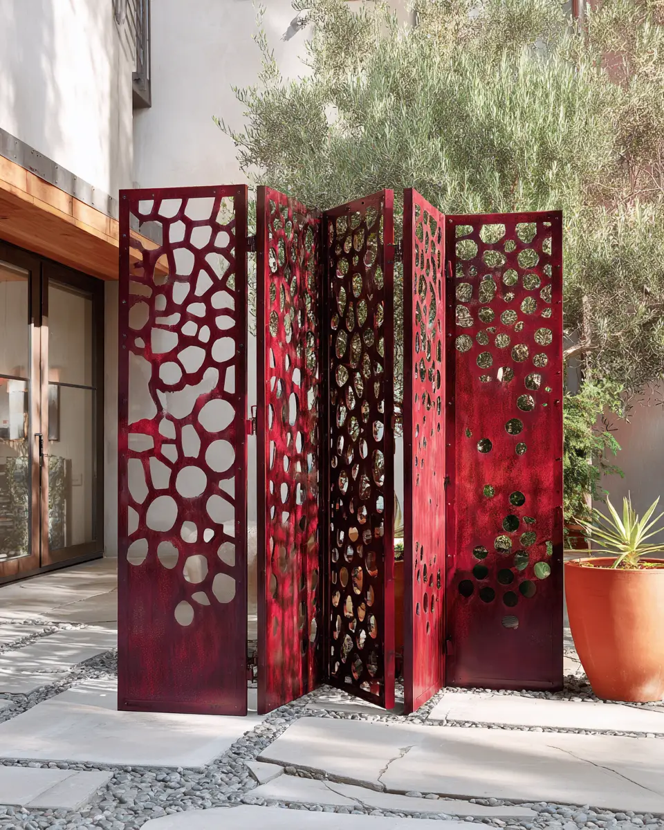 Burgundy Industrial Patio Decor Ideas