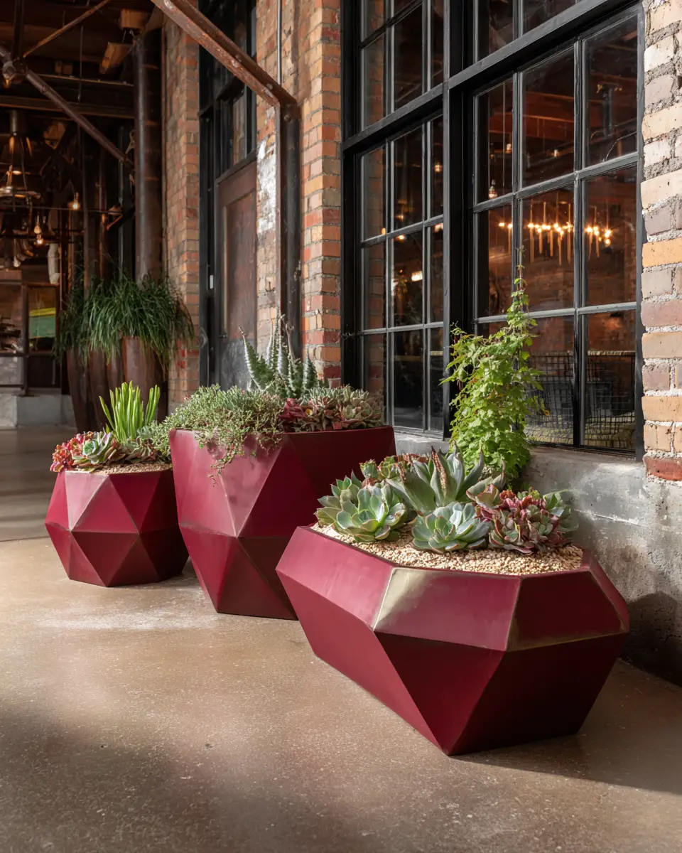Burgundy Industrial Patio Decor Ideas