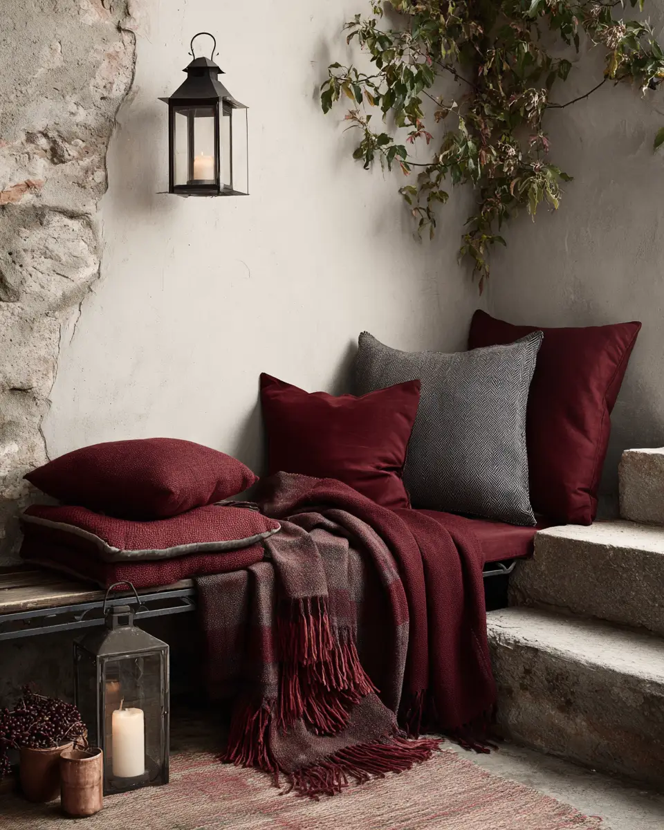 Burgundy Industrial Patio Decor Ideas
