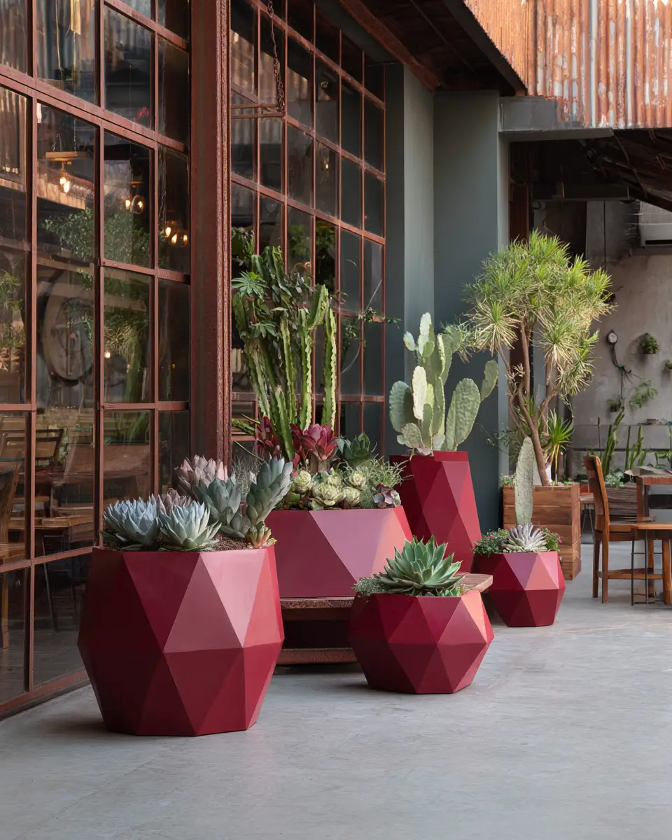 Burgundy Industrial Patio Decor Ideas
