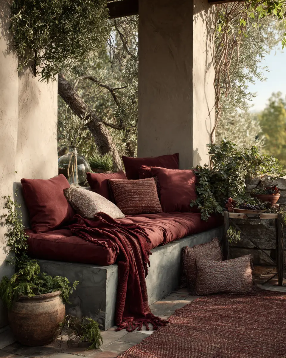 Burgundy Industrial Patio Decor Ideas