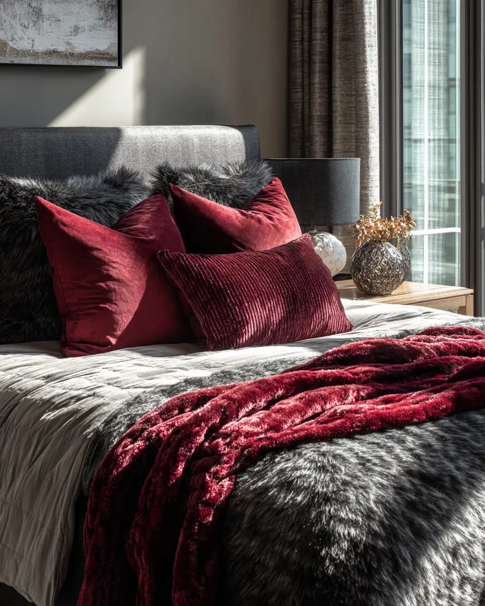 Burgundy Modern Bedroom Decor Ideas
