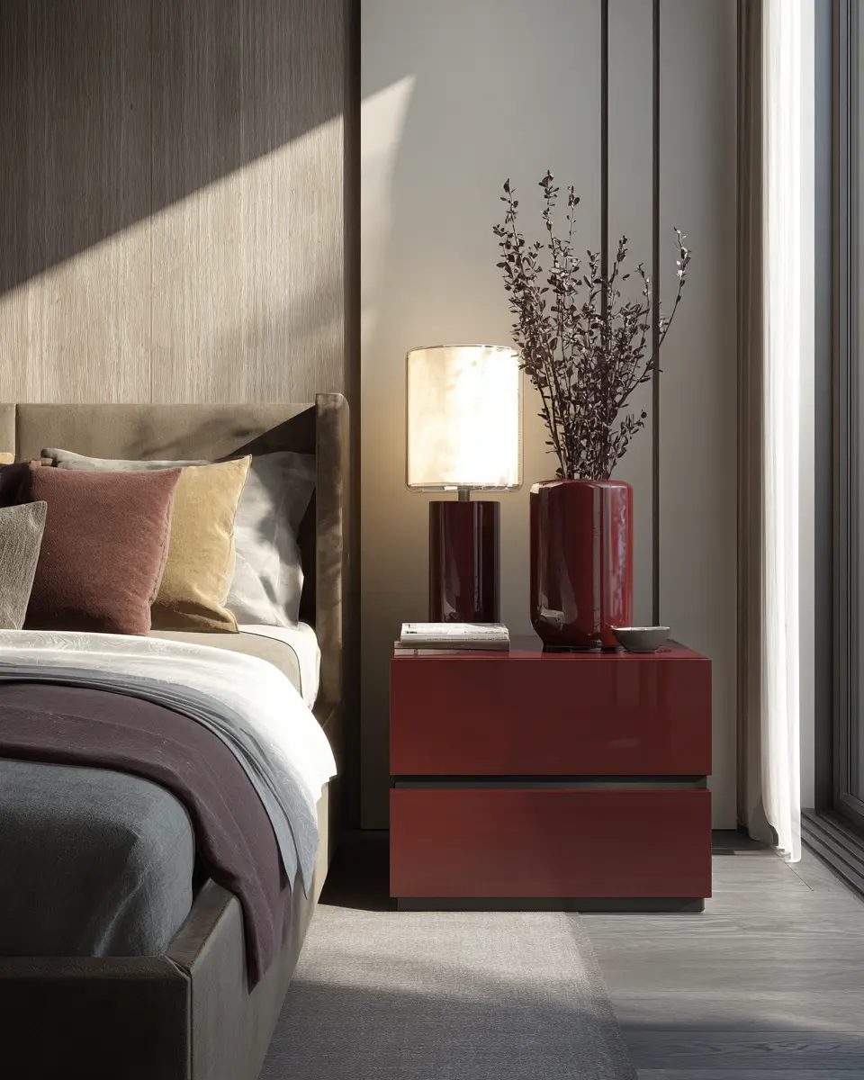 Burgundy Modern Bedroom Decor Ideas