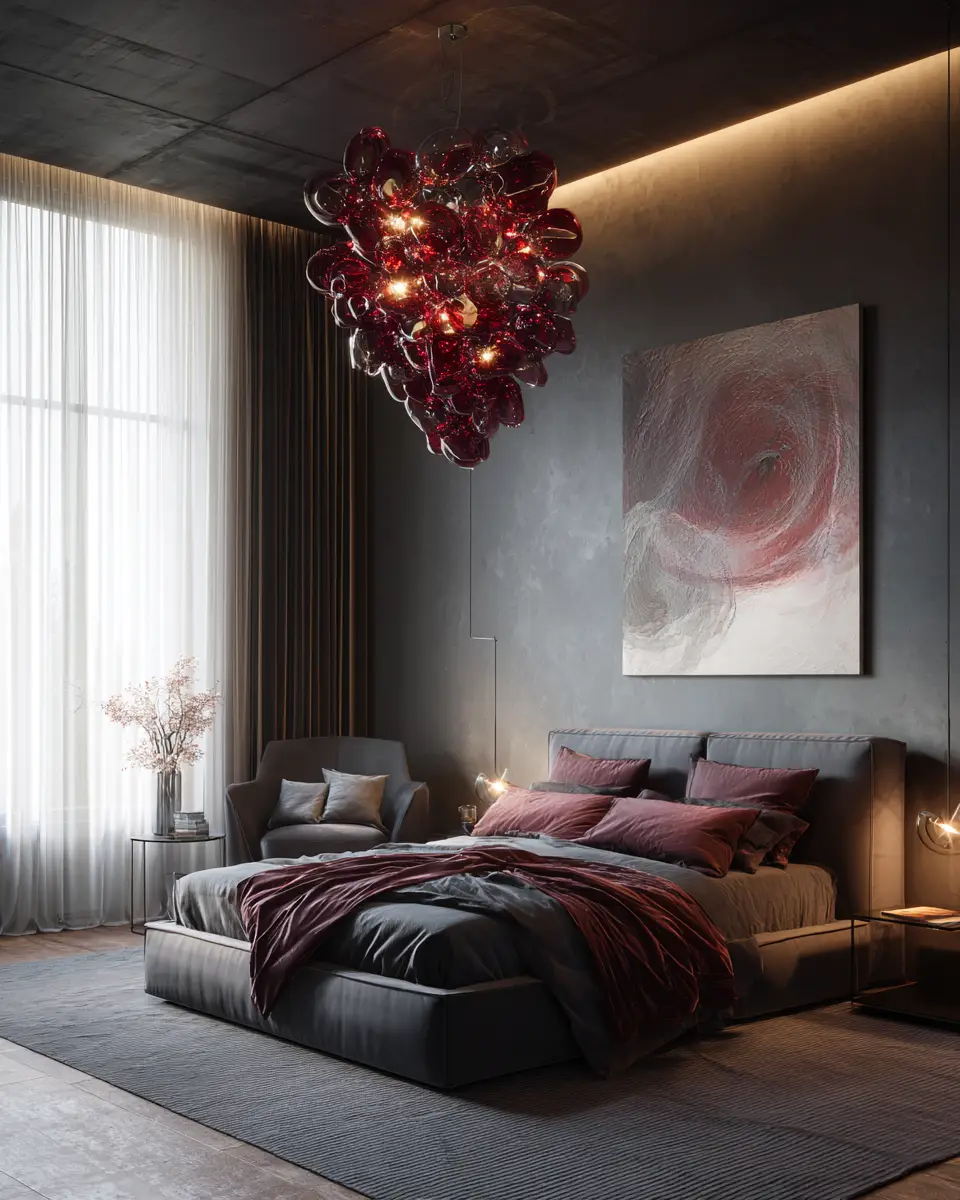 Burgundy Modern Bedroom Decor Ideas