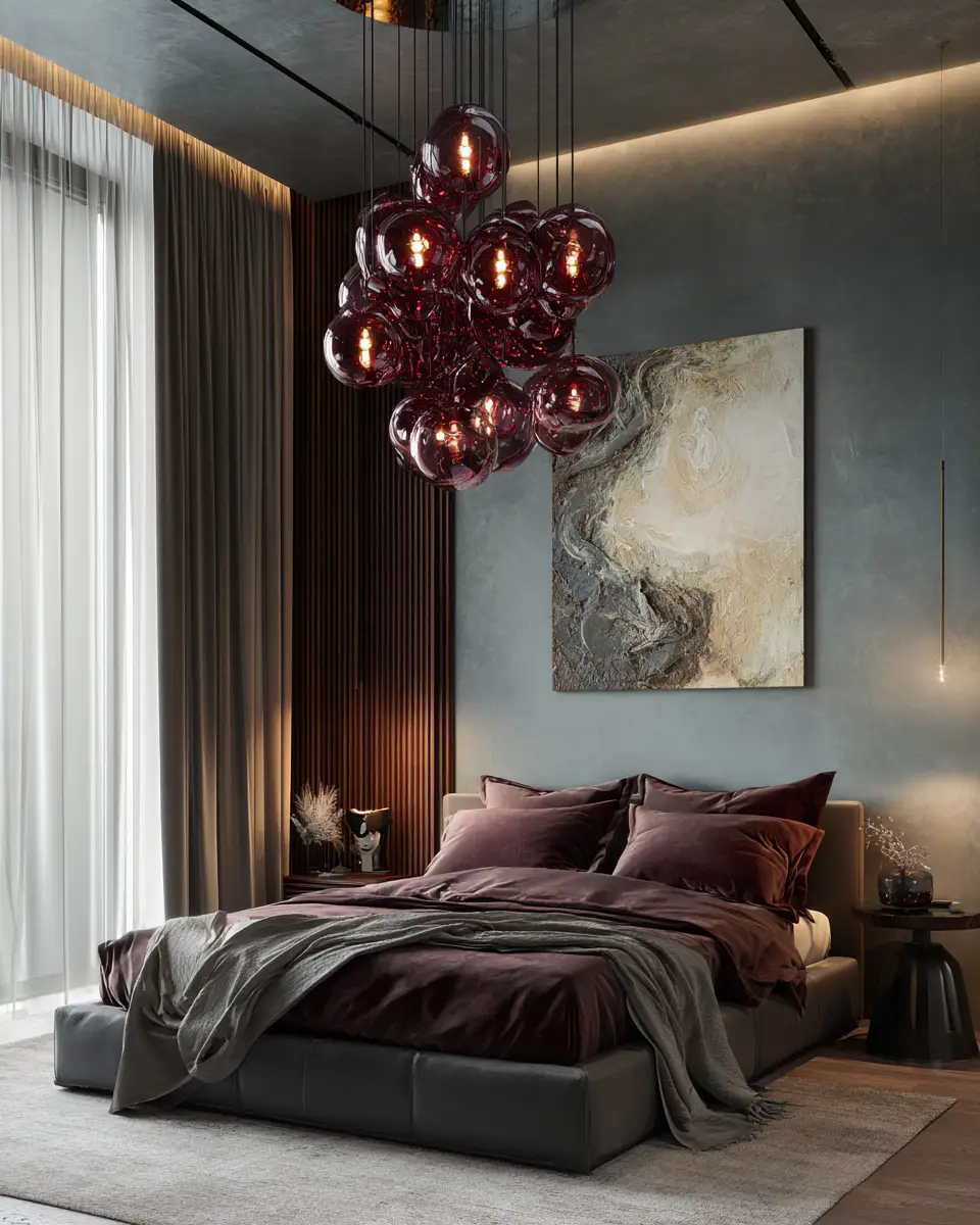 Burgundy Modern Bedroom Decor Ideas