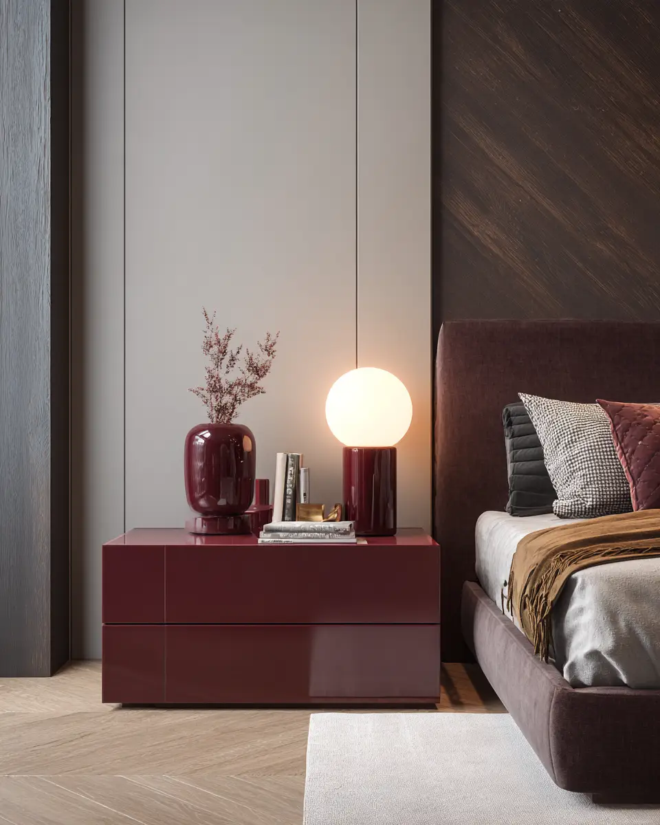 Burgundy Modern Bedroom Decor Ideas