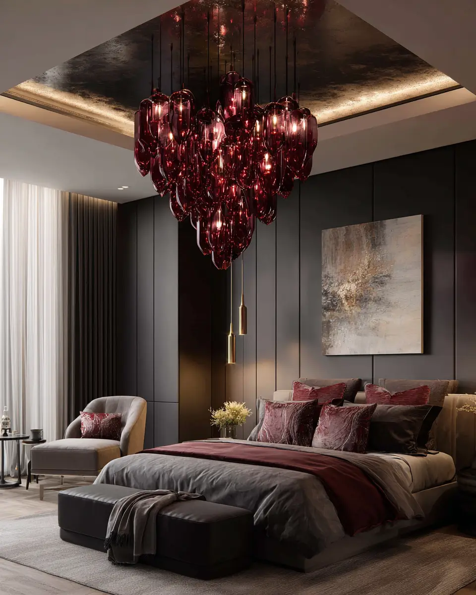 Burgundy Modern Bedroom Decor Ideas
