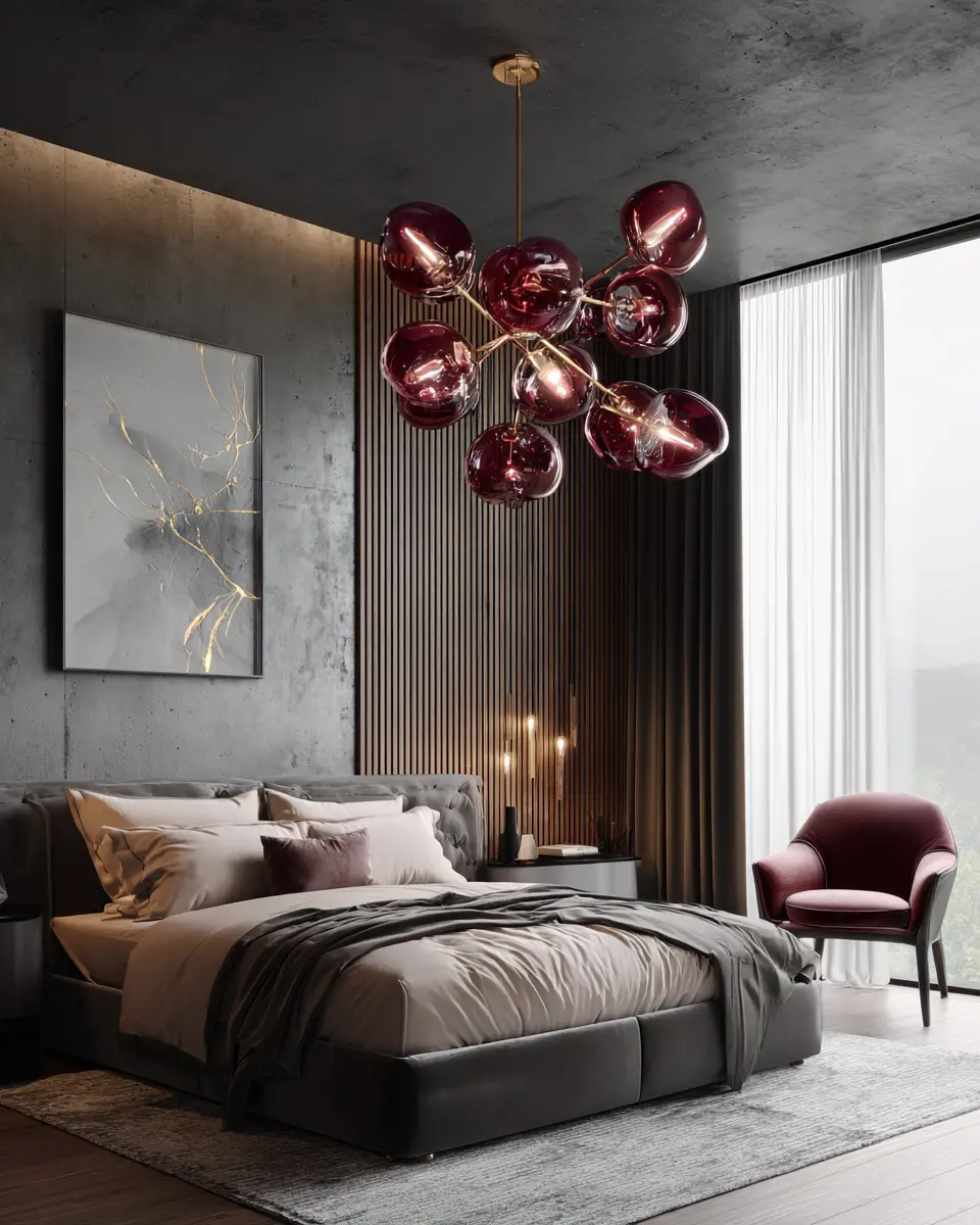 Burgundy Modern Bedroom Decor Ideas