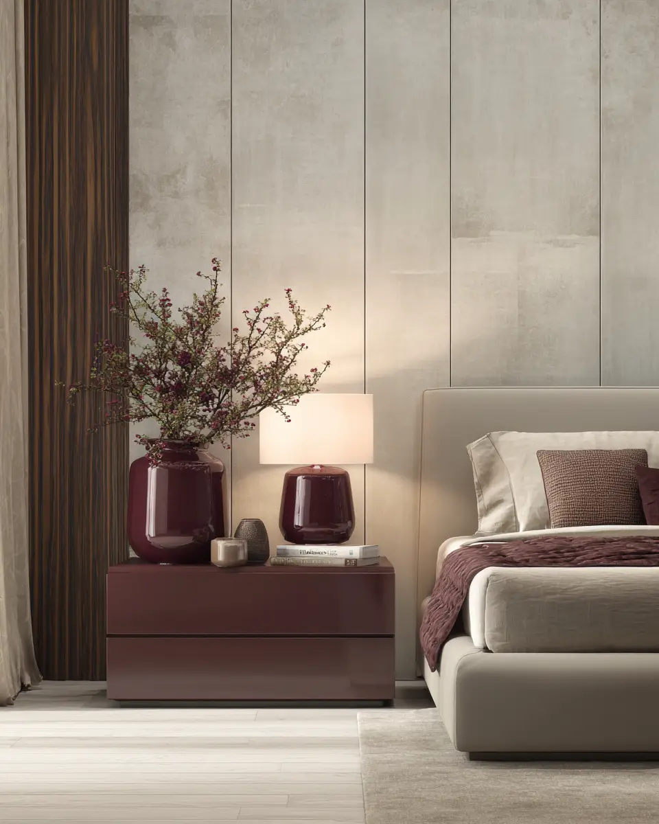 Burgundy Modern Bedroom Decor Ideas