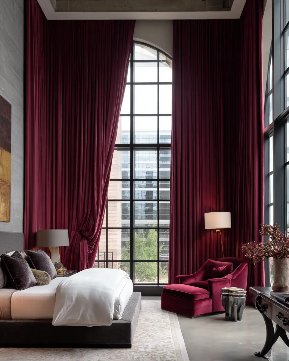 Burgundy Modern Bedroom Decor Ideas