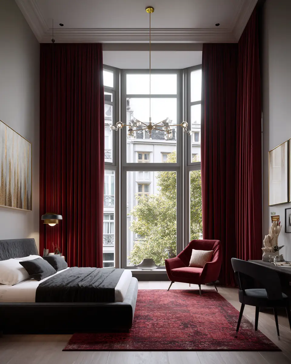 Burgundy Modern Bedroom Decor Ideas