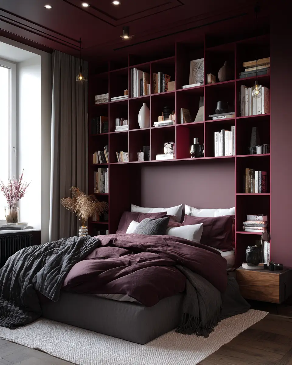 Burgundy Modern Bedroom Decor Ideas