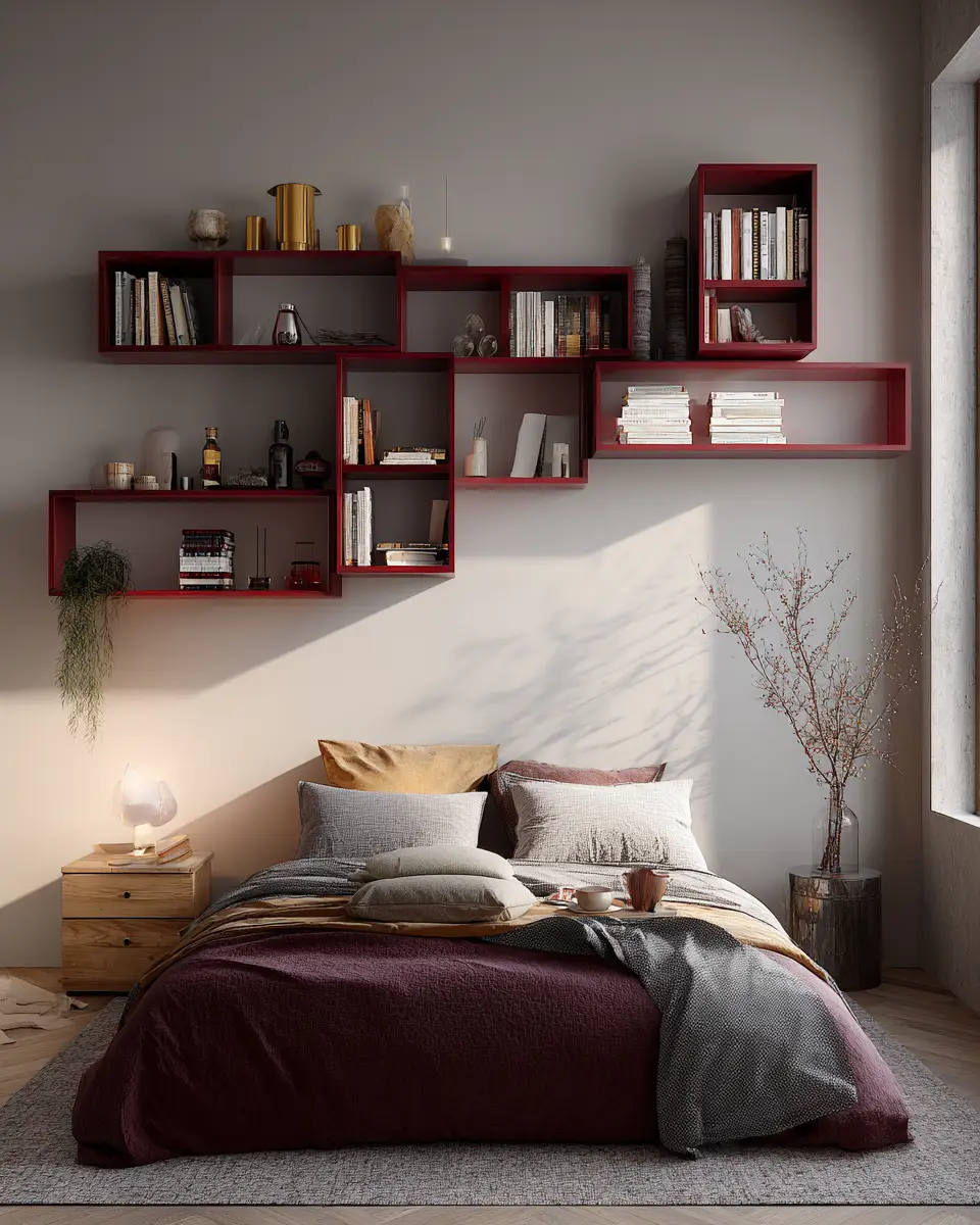 Burgundy Modern Bedroom Decor Ideas