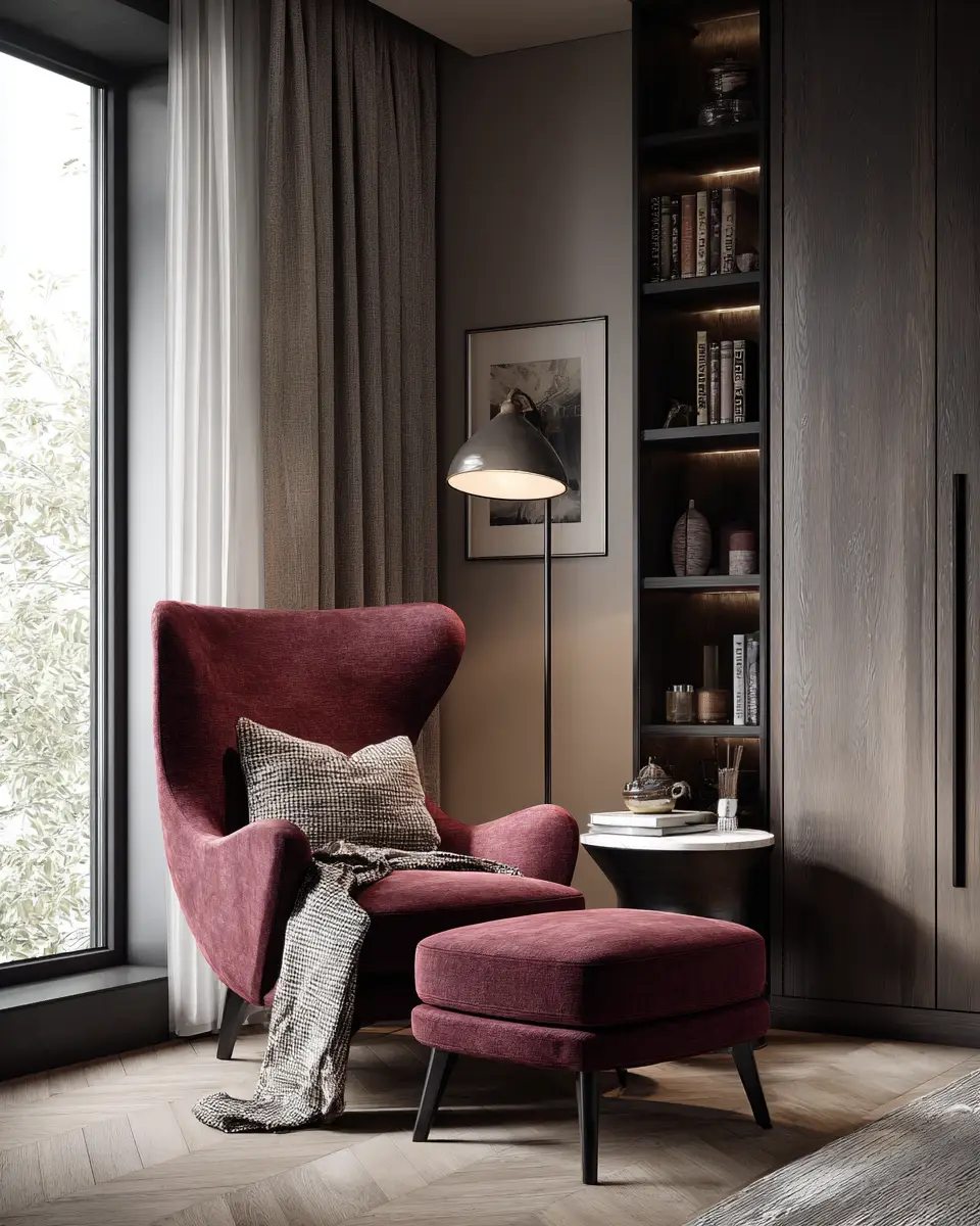 Burgundy Modern Bedroom Decor Ideas