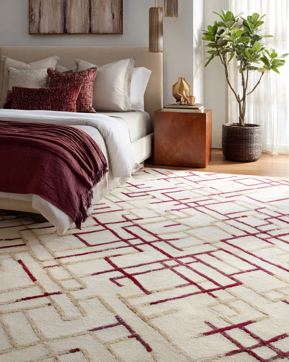 Burgundy Modern Bedroom Decor Ideas