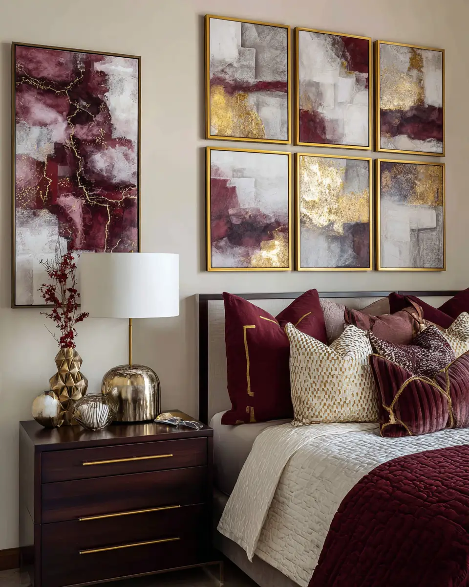 Burgundy Modern Bedroom Decor Ideas