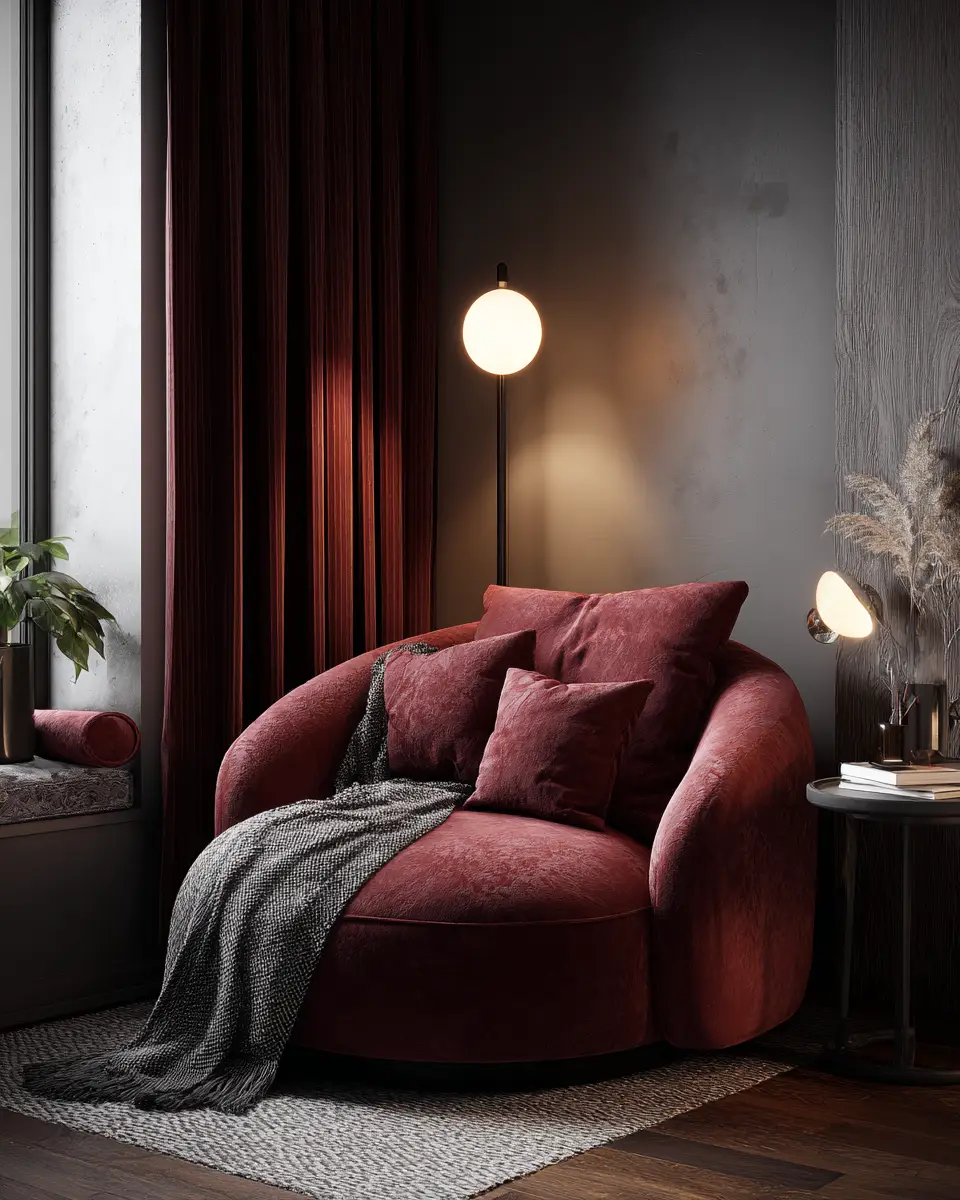 Burgundy Modern Bedroom Decor Ideas