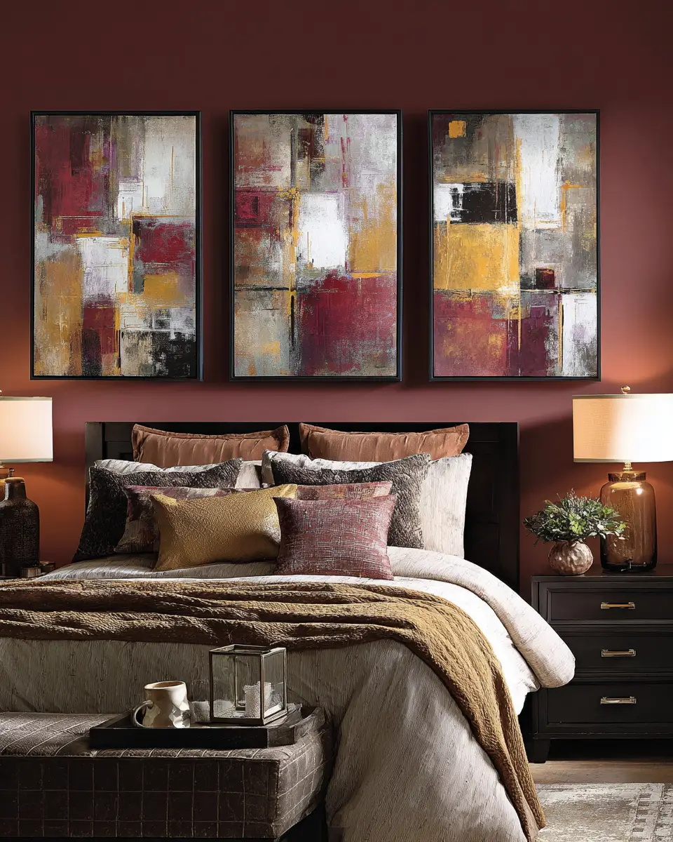 Burgundy Modern Bedroom Decor Ideas