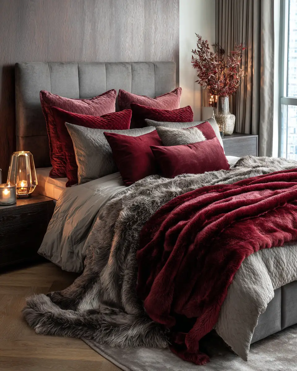 Burgundy Modern Bedroom Decor Ideas