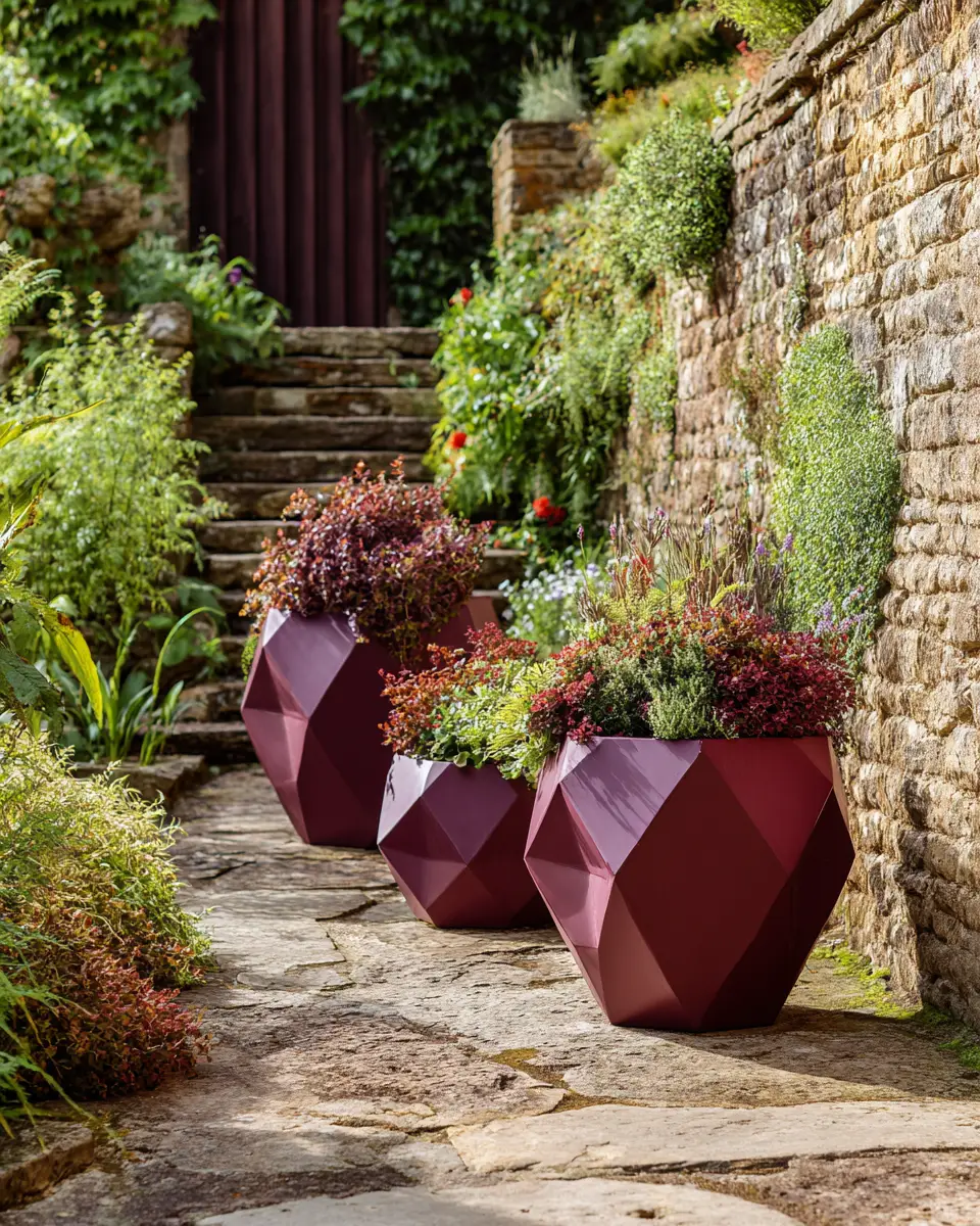 Burgundy Modern Garden Decor Ideas