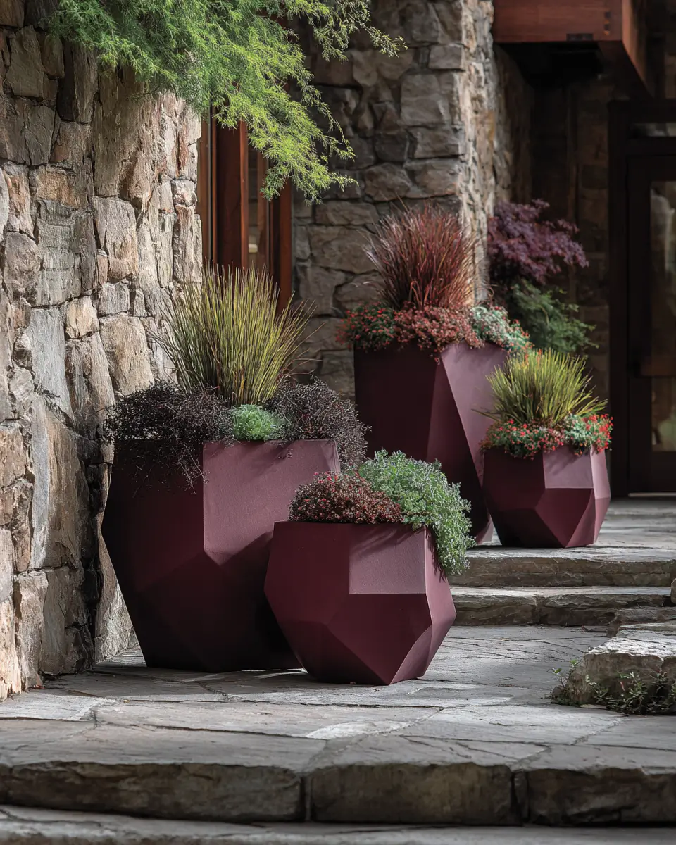Burgundy Modern Garden Decor Ideas