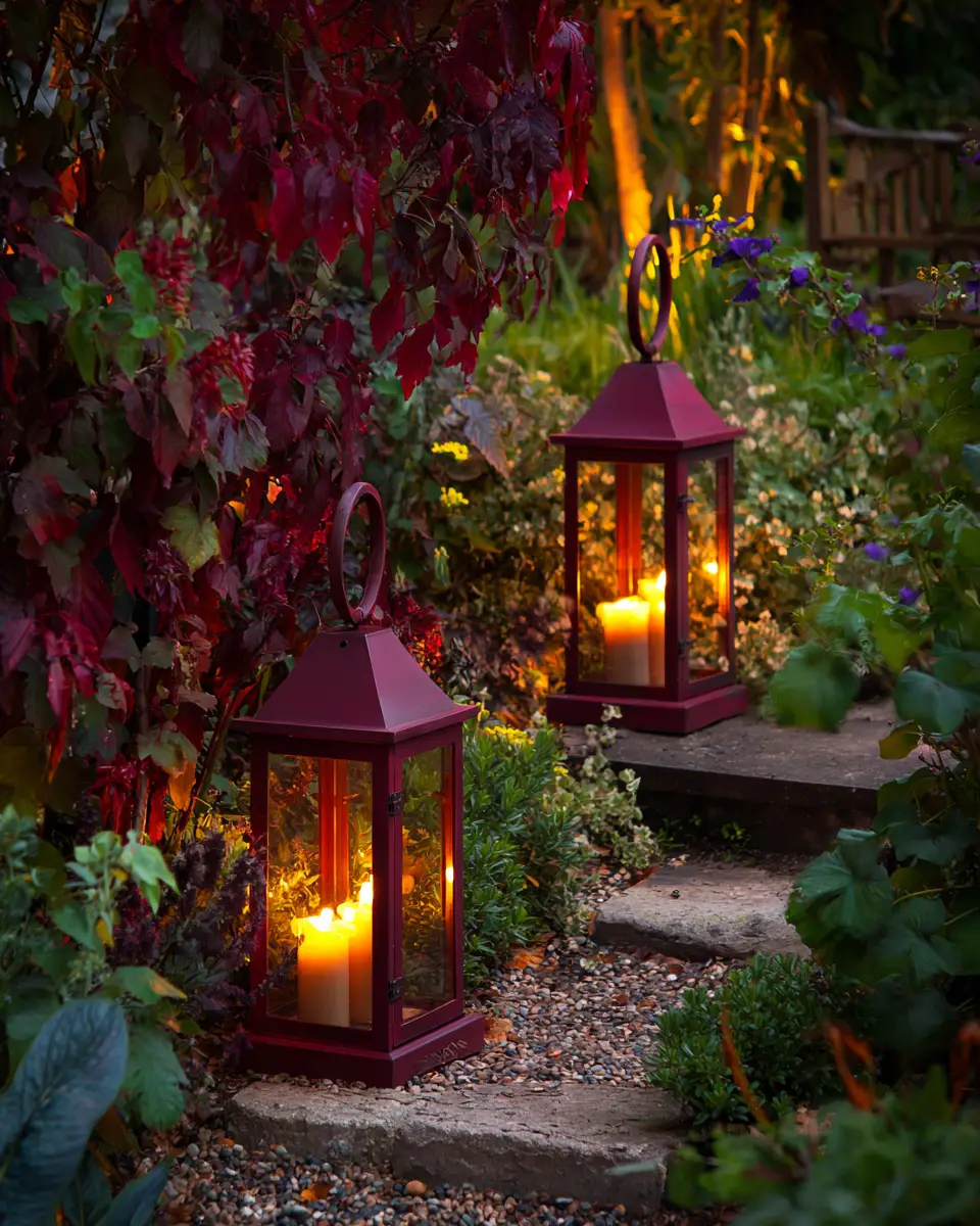 Burgundy Modern Garden Decor Ideas