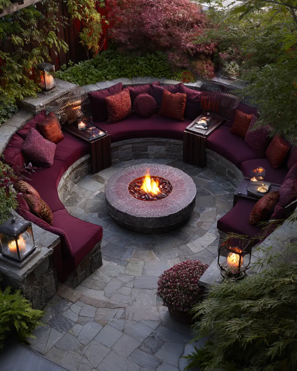 Burgundy Modern Garden Decor Ideas