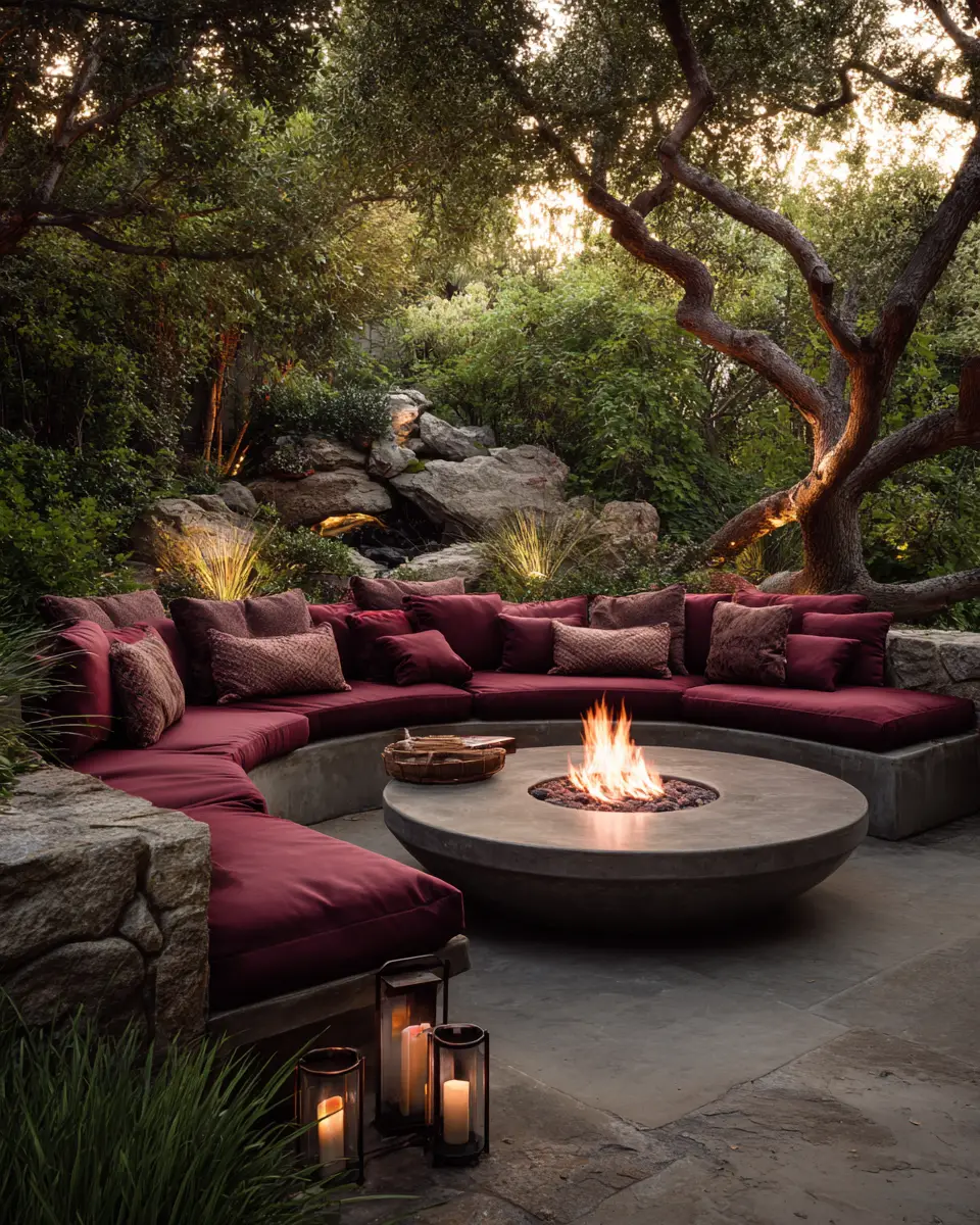 Burgundy Modern Garden Decor Ideas