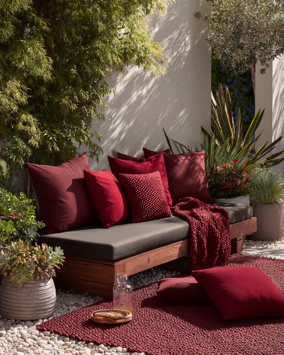 Burgundy Modern Garden Decor Ideas