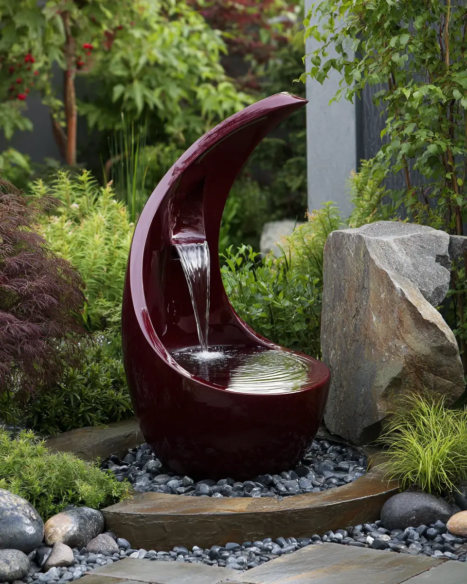 Burgundy Modern Garden Decor Ideas